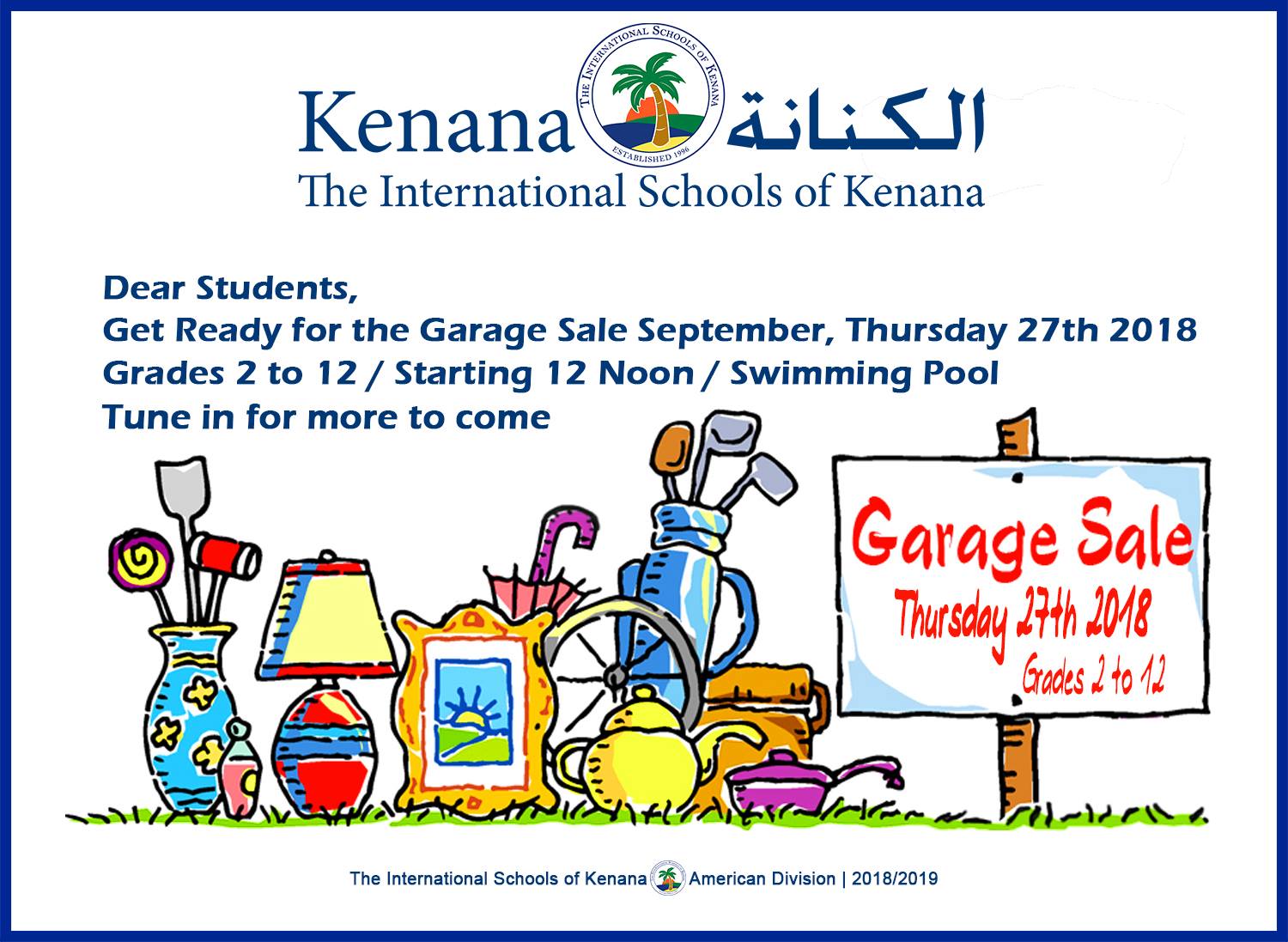 International Schools of Kenana | American Division - Garage Sale