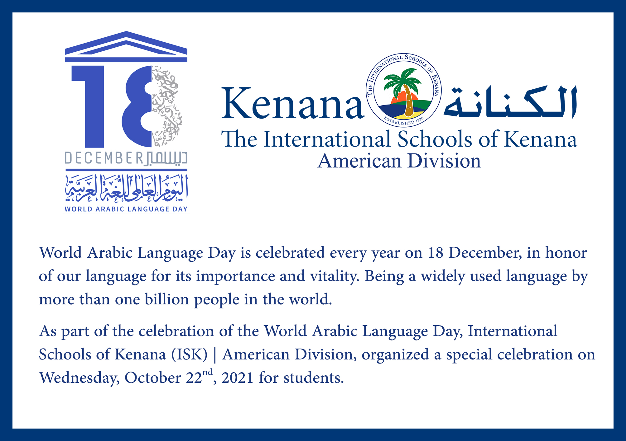 ISK- Arabic Language Day
