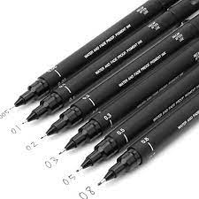Black ink pen ( 0.1, 0.5, 0.8 )
