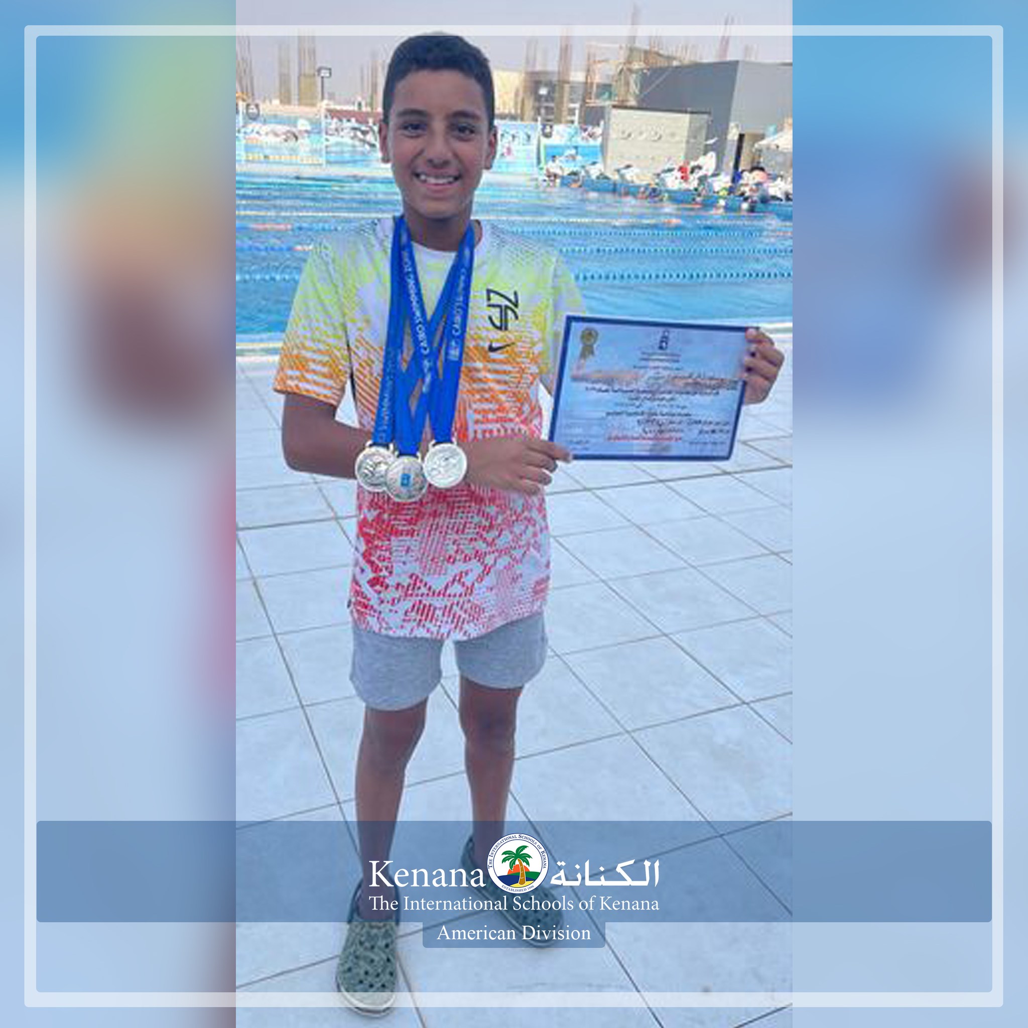 The International Schools of Kenana would like to congratulate Youssef Ramez for achieving the 2nd place in medley and free swimming